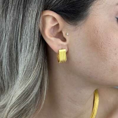 Trabzon Hasır Küpe 14 Ayar Altın | El İşçiliği Zarafet - 4