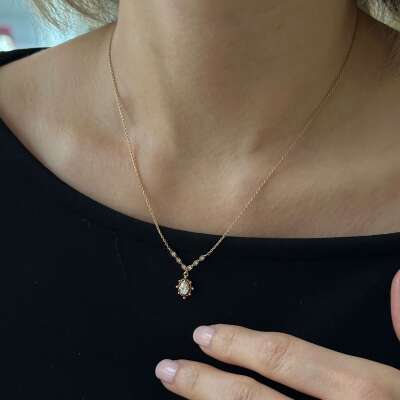 Vintage Pırlanta Kolye 14 Ayar Altın Şıklığı - ENGİNGOLD KYR