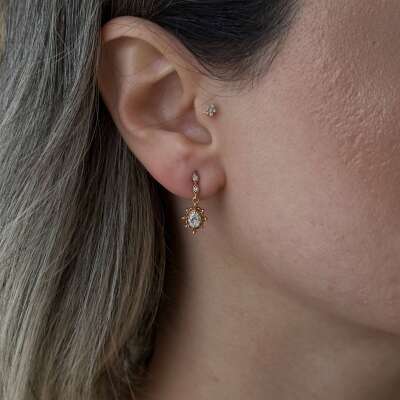 Vintage Pırlanta Küpe 14 Ayar Altın – Özel Hediye Seçeneği - ENGİNGOLD KYR