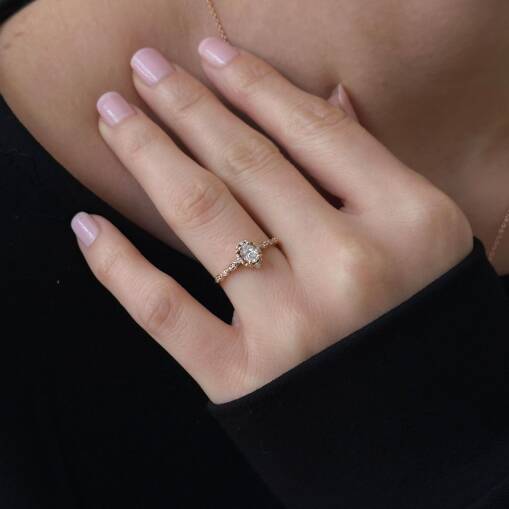 Vintage Pırlanta Yüzük – 14 Ayar Altın Zarif Tasarım - 4