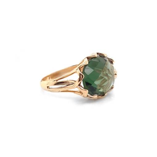 Yeşil Topaz Taşlı 14k Altın Yüzük - 1