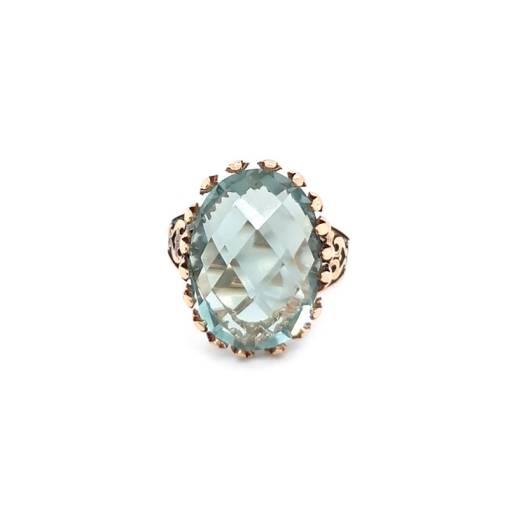Yeşil Topaz Taşlı Yüzük 14k Altın - 1