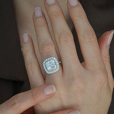 3.40 Ct Pırlanta Harmony Yüzük – 14 Ayar Beyaz Altın - 3