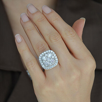 3.40 Ct Pırlanta Harmony Yüzük – 14 Ayar Beyaz Altın - 5