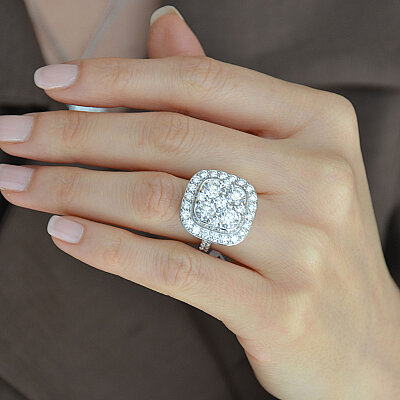 3.40 Ct Pırlanta Harmony Yüzük – 14 Ayar Beyaz Altın - 6