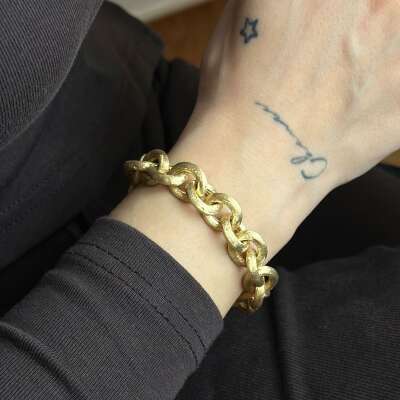 14 Ayar Altın Mat Zincir Bileklik – Modern Tasarım - 2